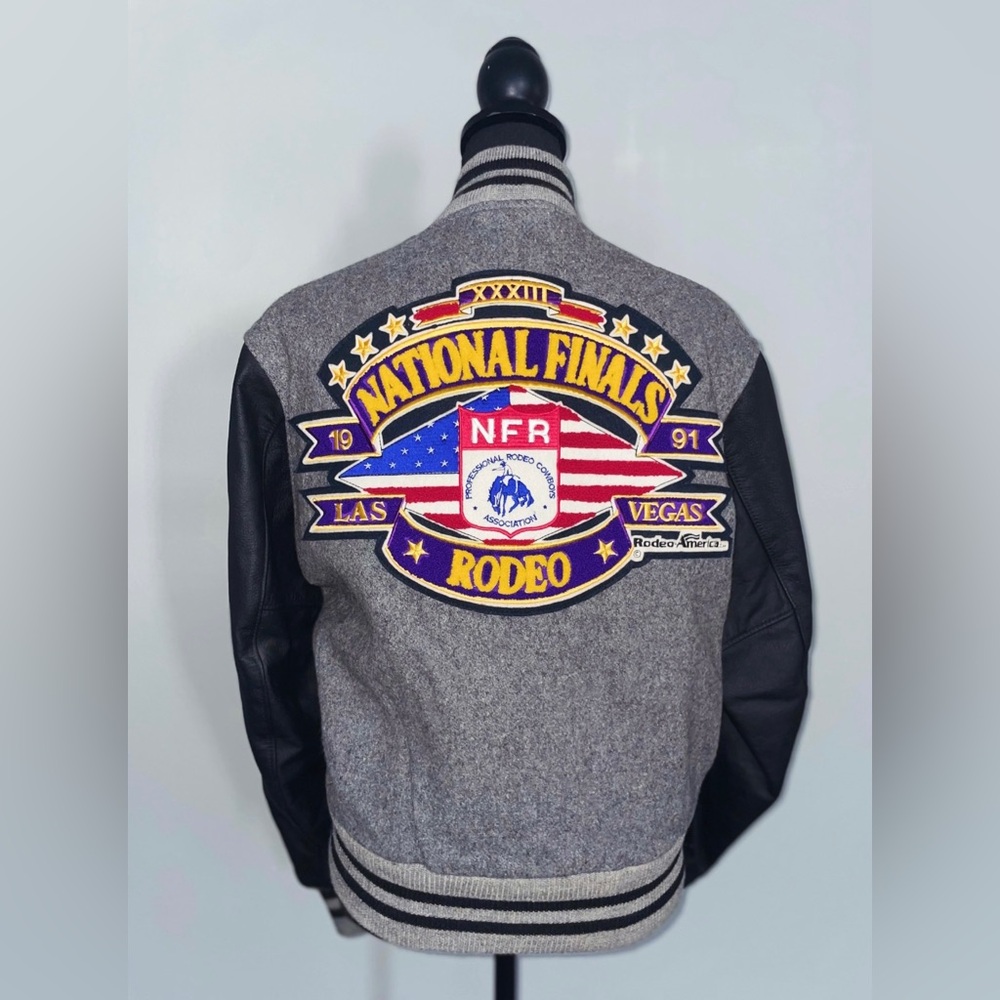 Vintage 1991 NFR Contestant Rodeo Bomber Jacket